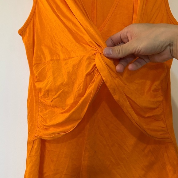 Trina Turk Twist Front Sleeveless Blouse Women M Orange - Picture 3 of 8